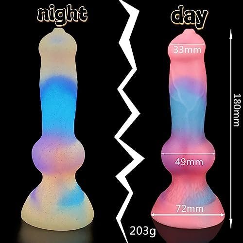 Gienocy Alien Realistic Dildo Silicone Luminous Dildo With Strong Suction Cup Anal Plug G-Spot Stimulation Soft Monster Dildos Anal Dildo Butt Plug Masturbation Sex Toy For Women And Men (Dog Dildo) - Image 2