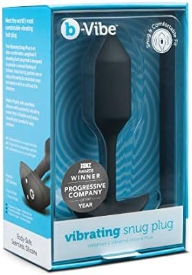 B-Vibe Vibrating Snug Plug Black Medium 500 G - Image 2