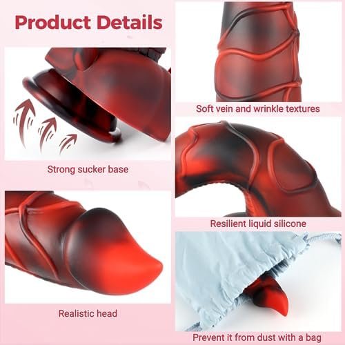 Dragon Dildo Sex Toys, Monster Dildo With Barbs For Vaginal&Anal, Handheld Fantasy Dildos, Weird Silicone Butt Plug About Knot, Prostate Massager Sex Toys For Adults - Image 3