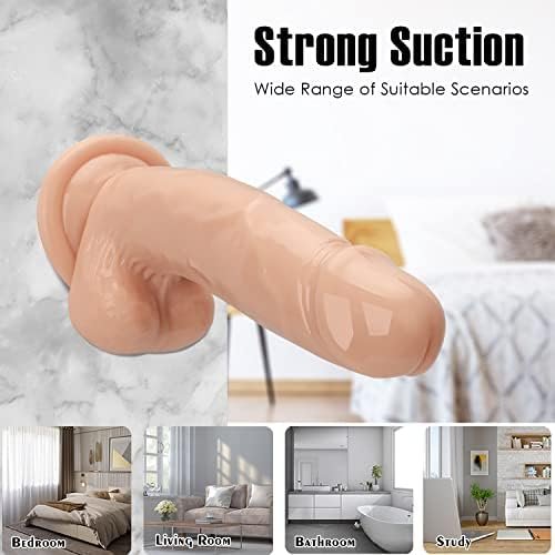 Lifelike Lover Luxe Realistic Dildo - 7 Inch Huge Silicone Dildo With Strong Suction Cup - Crystal Jelly Dildo - M Pink - Image 3