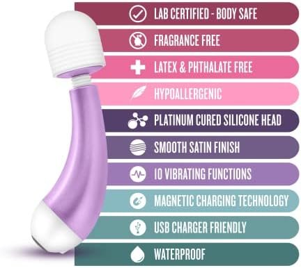 Blush Noje Delite - Mini Vibrator Massage Wand - Rumble Tech Powered 10 Vibrating Functions - 3 Silicone Attachments For Unique Sensations - Rechargeable - Waterproof Wellness Massager For Women - Image 2
