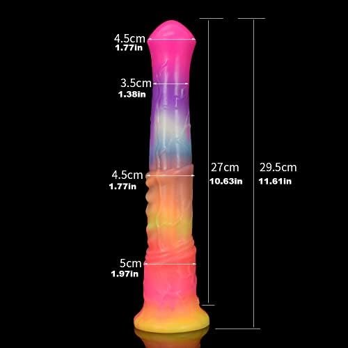 Luminous Large Horse Dildo Horse Anal Plug Slim Tall Dildo Flexible Rubber Dildo Woman Adult Sex Toy Glowing Glow In The Dark 11 Inch - Image 2