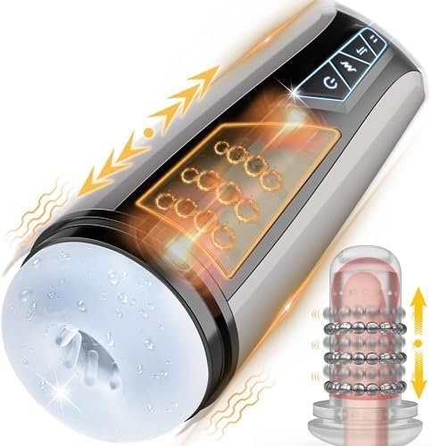 Automatic Male Masturbator With Thrusting Massage Beads, Adult Sex Toys For Men, Healexcer Blowjob Sex Machine Men'S Sex Toy Stroker Penis Vibrator With 7 Modes, Hands Free Masturbators Pleasure
