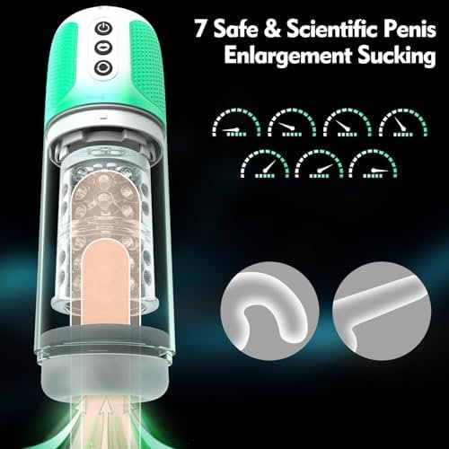 Automatic Male Masturbator Penis Pump - Full Waterproof Adult Sex Toys Pocket Pussy Vagina Blowjob Stroker With 7 Rotating & Vacuum Sucking Modes, Penis Licking Trainer Sex Cup For Men Orgasm - Image 3