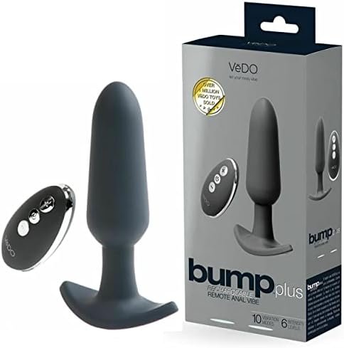 Vedo Bump Plus Rechargeable Vibrating Waterproof Anal Vibe With Remote Control - Just Black - Image 2