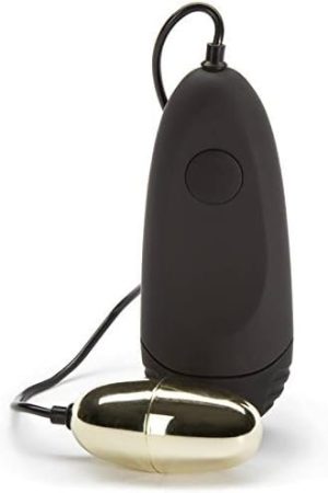 Lovehoney Power Play Vibrating Egg - 2.5 Inch Bullet Vibrator With Wired Remote Control - Smooth 7 Function Vibrator For Women - Gold