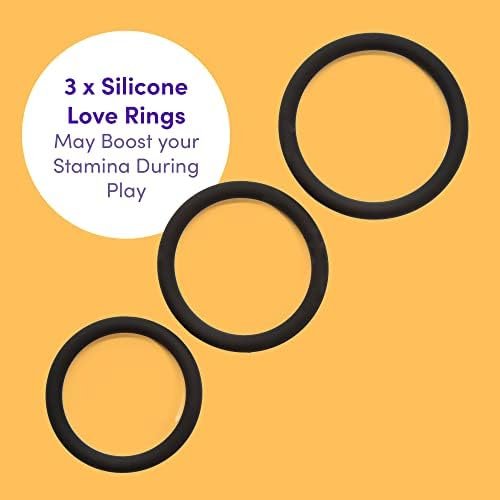Lovehoney Get Hard Triple Cock Ring Set - Stretchy Silicone Penis Rings - 3 Sizes - Waterproof - Black - Image 2