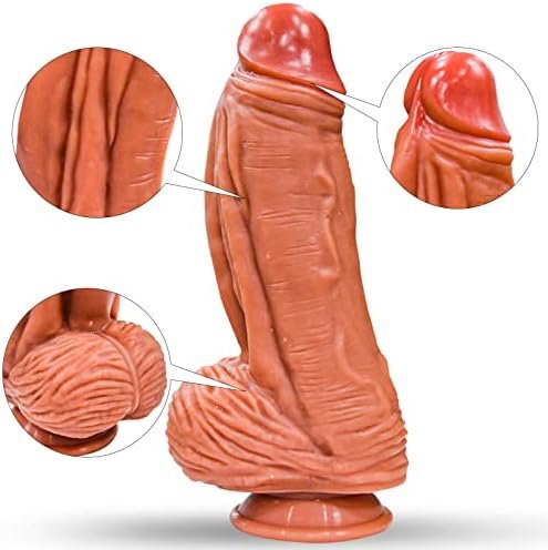 Realistic Dildo, Double Density Texture Silicone Dildo With Strong Suction Cup, Can Be Used Hands-Free, Simulation Penis Can Stimulate The G-Spot, Anal Sex Toys For Women And Couples (10 Inch) - Image 3