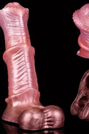 8 In Silicone Horse Penis Extender Slevee,Wearable Elastic Cock Ring Enlargement Slevee,Realistic Horse Dildo Soft Hollow Extension Sleeve Adult Sex Toy Suitable For Men Increase Dimension & Endurance