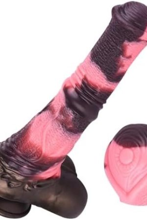 9.8 Inch Realistic Big Silicone Horse Dildo Thick Anal Toy Huge Animal Dildo Ribbed With Suction Base Hands Free