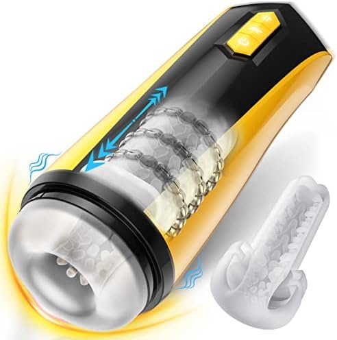 Automatic Male Masturbator - Upgraded 7 Thrusting & 7 Vibration Sex Toy With 3D Realistic Textured, Hands Free Male Stroker Mens Ipx7 Waterproof Adult Sex Toys & Games