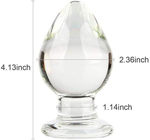 Romi Extra Large Glass Butt Plug 2.3 X 4.13 Inch G-Spot Crystal Anal Plug Bum Plug Heavy Duty Weight Anal Trainer Pleasure Sex Toy - Image 2
