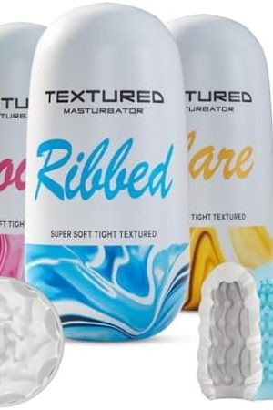 Male Masturbator Sex Toys For Men - Pocket Pussy Egg Set Stroker Adult Sex Toys, Ultra Soft Stretchy 3D Realistic Textured Male Masturbators Cup, 3 Penis Training Egg Set Male Sex Toys For Men