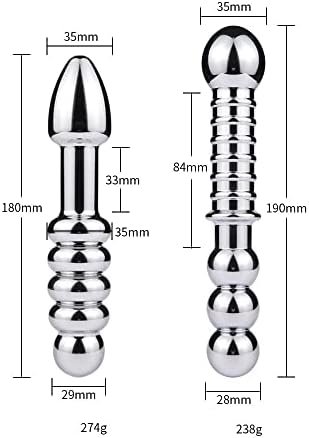 Anal Plug Stainless Steel Plug Penis Ring Dilator Sex Toys Dilator Adult Dilators Training Set Beginners Kits Dilator Masturbation(A) - Image 3