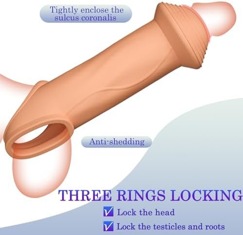 Reusable Cock Rings 4 Pcs Set, Penis Enlarge Sleeves, Delay Ejaculation Stronger Erection Enhancement Sex Toys, Long Lasting Stronger Strechy Penis Ring (Black) - Image 2
