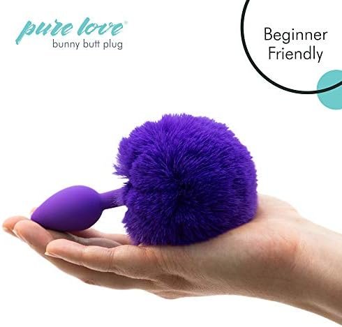 Pure Love Fluffy Bunny Tail, Silicone Anal Butt Plug, Black Color, Adult Sex Toy, 45G - Image 3