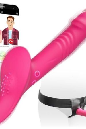 Strap-On Thrusting G Spot Harness Dildo - Adult Toys Sex Stimulator Realistic Vagina Anal Silicone Dildos, App Remote Control Female Wearable Vibrator, Adult Couple Sex Toys & Games For Women Lesbian