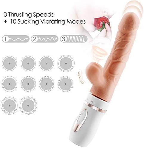 Heating Thrusting Sucking Vibrator G-Spot Dildo With 10 Vibrating Modes 3 Thrusting Speed Imitating Oral Sex Movements Of A Lover, Erocome Clit Nipples Stimulator Massager For Women Or Couple Fun - Image 3