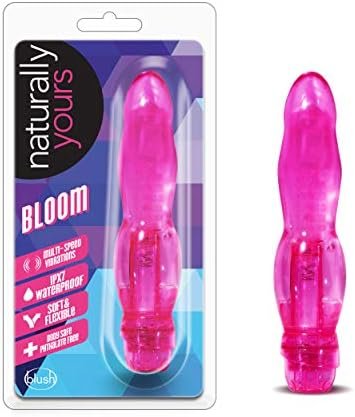 Blush Naturally Yours Bloom - Small 6.75 Inch Soft Vibrator - Flexishaft 2.0 Bendable To Conform To Your Body - Ipx7 Waterproof - Petite 1.5" Width Sex Toy For Women - Clear Pink