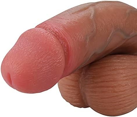 Realistic Cyan Veins Dildo Penis Adult Sex Toys With Hands-Free Suction Cup, Bending Shape Design Fake Penis Testicles For Vaginal G-Spot Masturbation Massager Women Pleasure - Image 3