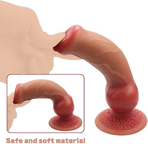 Realistic Dildo Sobairu 7.1 Inch Dildo With Suction Cup For Hands-Free Play, Flexible Cock With Curved Shaft And Balls For Vaginal G-Spot And Anal Play, Adult Sex Toy For Male & Female, Couples - Image 2