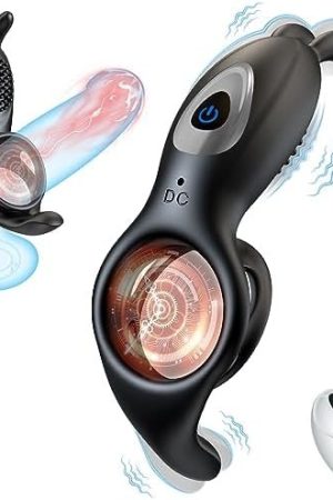 Vibrating Cock Ring Rabbit Vibrator,3 In 1 Silicone Penis Ring With 9 Vibration Modes G-Spot & Clitoral Stimulator,Male Sex Toys For Man And Couples,Adult Sex Toys & Games