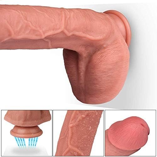 Sxovo Liquid Silicone G-Spot Stimulator, 9.8 Inch Double Layered Fake Penis With Strong Suction Cup For Hands-Free Play, Huge Realistic Dildo Anal Sex Toys For Women - Image 3