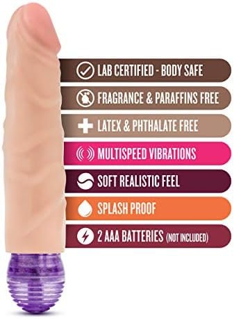Blush X5 Plus - 6" Soft Realistic Vibrating Dildo 1.5" Thick Multi Speed Beginner Vibrator - Flexible Flexishaft - Anal Pegging Strap On Compatible - Suction Cup Hands Free Play - Body Safe Sex Toy - Image 2