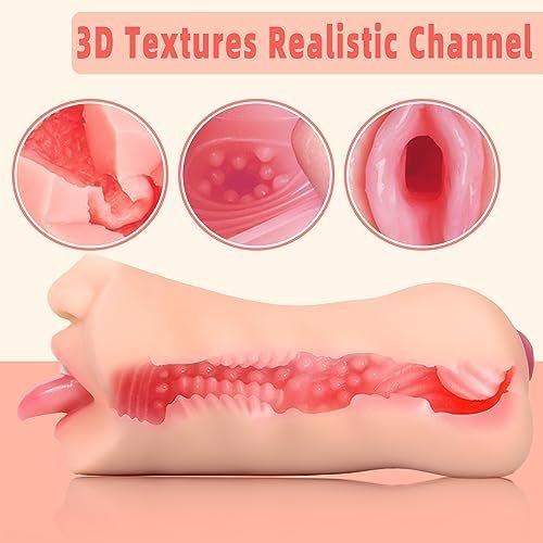 Pocket Pussy Male Masturbators Adult Sex Toys For Men Or Couples,Textured Realistic Vagina And Face Portable Blowjob Toy Strong Suction Channel Mens Masterburbater Sex Pleasure - Image 2