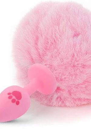 Anal Plug Rabbit Bunny Tail, Pink Fluffy Tail Butt Plug Silicone Anal Sex Toy Cute Sexy Cosplay Erotic Role Play Anus Toy For Adults Men Women Couples