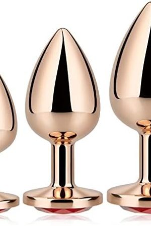 T-Explorer 3Pcs Anal Plug Set, Sexy Toys Small Medium Large Luxury Metal Butt Toys Round Shaped Anal Trainer Jewel Butt Plug Kit Sm Adult Sex Toys For Women Men Sex Gifts