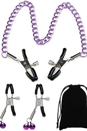 New 11328 Nipple Clips Clamps For Women/Men Adjustable Pressure Breast Clamps Stainless Steel Non Piercing Nipple Rings Decorative Clip For Pleasure Toys Nipple (Zr-4)
