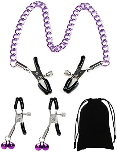 New 11328 Nipple Clips Clamps For Women/Men Adjustable Pressure Breast Clamps Stainless Steel Non Piercing Nipple Rings Decorative Clip For Pleasure Toys Nipple (Zr-4)