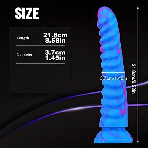 Realistic Colorful Dragon Dildo Anal Plug, 8.58 Inch Soft Flexible Liquid Silicone Dildo Thick Anal Bead Adult Sex Toy With Strong Suction Cup - Image 2