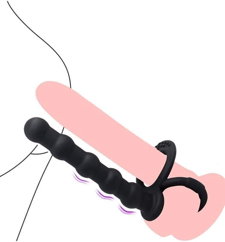 Wearing Silicone Back Court Pull Beads Anal Plug Without Vibration Double-Hole Ring Delay Long-Lasting Lock Fine Ring For Men And Women