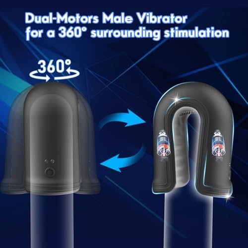Lniiy Squeezable Male Masturbator Penis Vibrator Trainer, Adjustable Dual Motors Adult Sex Toys For Men Masturbation, 10 Vibrations Silicone Cock Massager Stroker, Vibrators For Men Prolong Endurance - Image 3