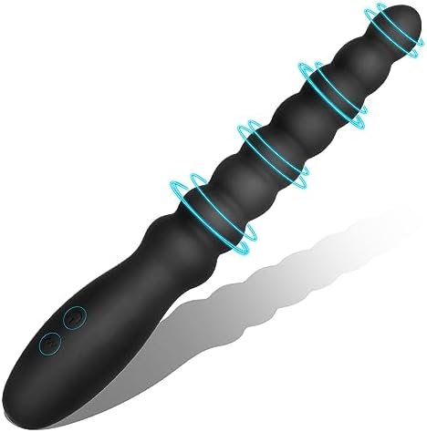 Vibrating Anal Beads Butt Plug Adult Sex Toys For Men Women Couples, Rechargeable Anal Plug Vibrator Waterproof G-Spot Stimulator Male Prostate Massager, Graduated Silicone Anal Dildo For Beginners