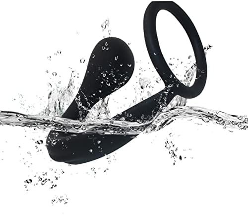 Silicone Anal Plug Adult Toy Penis Ring For Men Cock Ring - 2 In 1 Ultra Soft Anal Trainer Butt Plug Toys For Sex Pleasure(Black) - Image 3