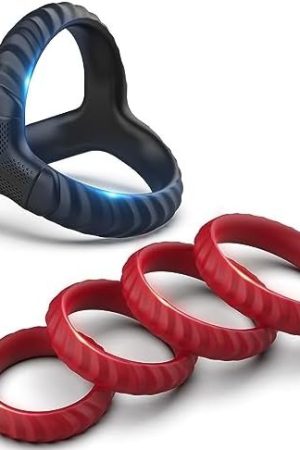 Penis Rings Set, Dovelo 5 Different Sizes Silicone Cock Rings For Couple Sex Toys, Adult Sex Toys For Men