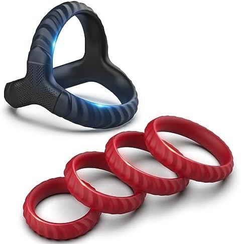 Penis Rings Set, Dovelo 5 Different Sizes Silicone Cock Rings For Couple Sex Toys, Adult Sex Toys For Men