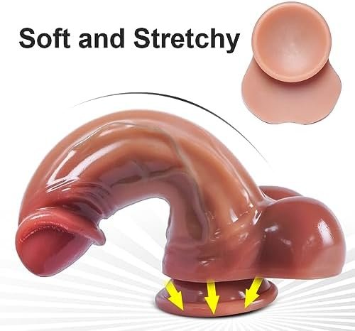 Big 8.5 Inch Thick Silicone Realistic Dildo With Surreal Veins, Wide Sex Toys Silicone Extra Large Fat Anal Dildo With Strong Suction Cup For Hands-Free Play, Suitable For Women, Men And Couples - Image 3