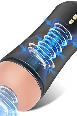 Automatic Male Masturbators Cup, Upgraded Sucking Masturbator Cup With 5 Suction & 10 Vibration Modes, 3D Realistic Textured Sleeve Pocket Pussy Male Stroker Blowjob Sex Toys (Black)