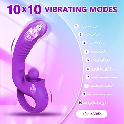 Upgraded G Spot Clitoral Vibrator, Realistic Dildo Vibrators Female Clitoralis Stimulator With 10 Vibration Modes, Waterproof Vibrators For Clit G Spot Stimulation, Adult Sex Toys For Women (Purple) - Image 3