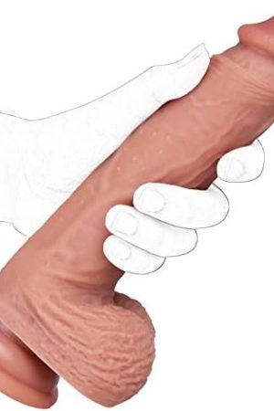 Realistic Silicone Dildo, Soft Lifelike Adult Sex Toy With Strong Suction Cup For Hands-Free Play, Can Be Use For Vagina G-Spot And Anal (Brown)