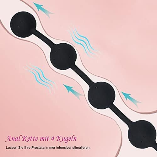 Silicone Anal Beads Butt Plug With 4 Balls And Safe O Pull Ring, Anal Chain Link Anal Plug Sex Toys Anus Masturbator For Men And Women (M) - Image 3