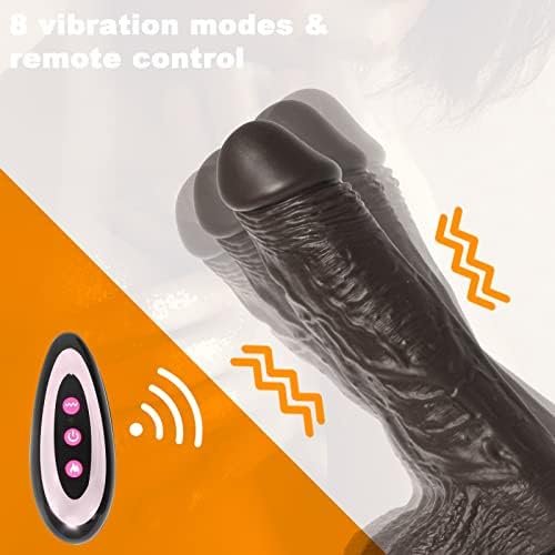 Thrusting Dildo Vibrator Sex Toy With 10 Vibrations, 8.6 Inch Powerful Vibrator With Suction Cup Brown Realistic Vibrating Dildos For G-Spot And Anal Stimulation Telescopic Heating And Remote Control - Image 2