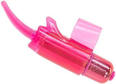 Pure Love Vibrating Tongue Shaped Finger Sleeve, Waterproof And Multi Speed Bullet, Stimulator For Clitoral, Anal, Vaginal And Testicular Pleasure, Adult Sex Toy For Men, Women And Couples, Pink Color