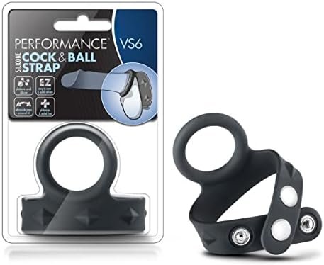 Blush Performance Vs6 Silicone C Ring & Ball Strap - Puria Platinum Cured Silicone - Pure Stainless Steel 3 Position Quick Release Nickel Free Snaps - Harder Erections. Last Longer - Sex Toy For Men
