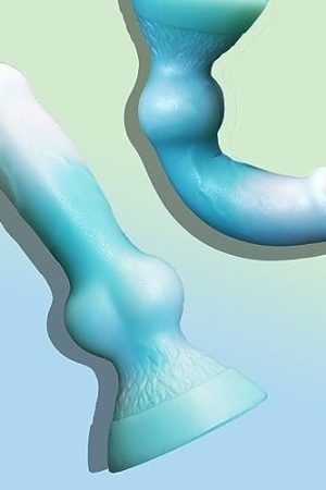 Realistic Knot Dog Dildo,Blue White Silicone 7.5 '' Small Fantasy Adult Sex Toy Games Fantasy Monster Animal Cute Dildo For Beginner Women Lesbian And Men Couples Anal Plug Cock Fake Penis