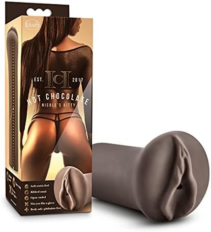 Blush Hot Chocolate Nicole'S Kitty - 5 Inch Realistic Feel Soft Vagina Flexible Depth Design Male Masturbator - Easy To Clean Soft Penis Stroker - Sex Toys For Men Couples - Natural